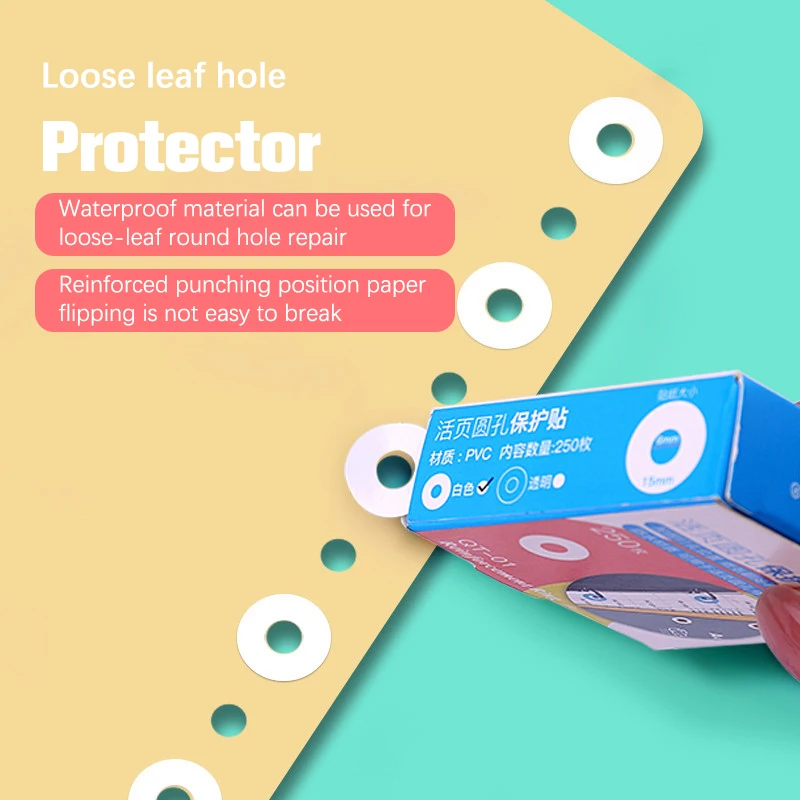 

Hole Punch Protector Labels Loose Leaf Book Protection Hole Reinforcement Round Stickers Self Adhesive Binding Paper Sticker