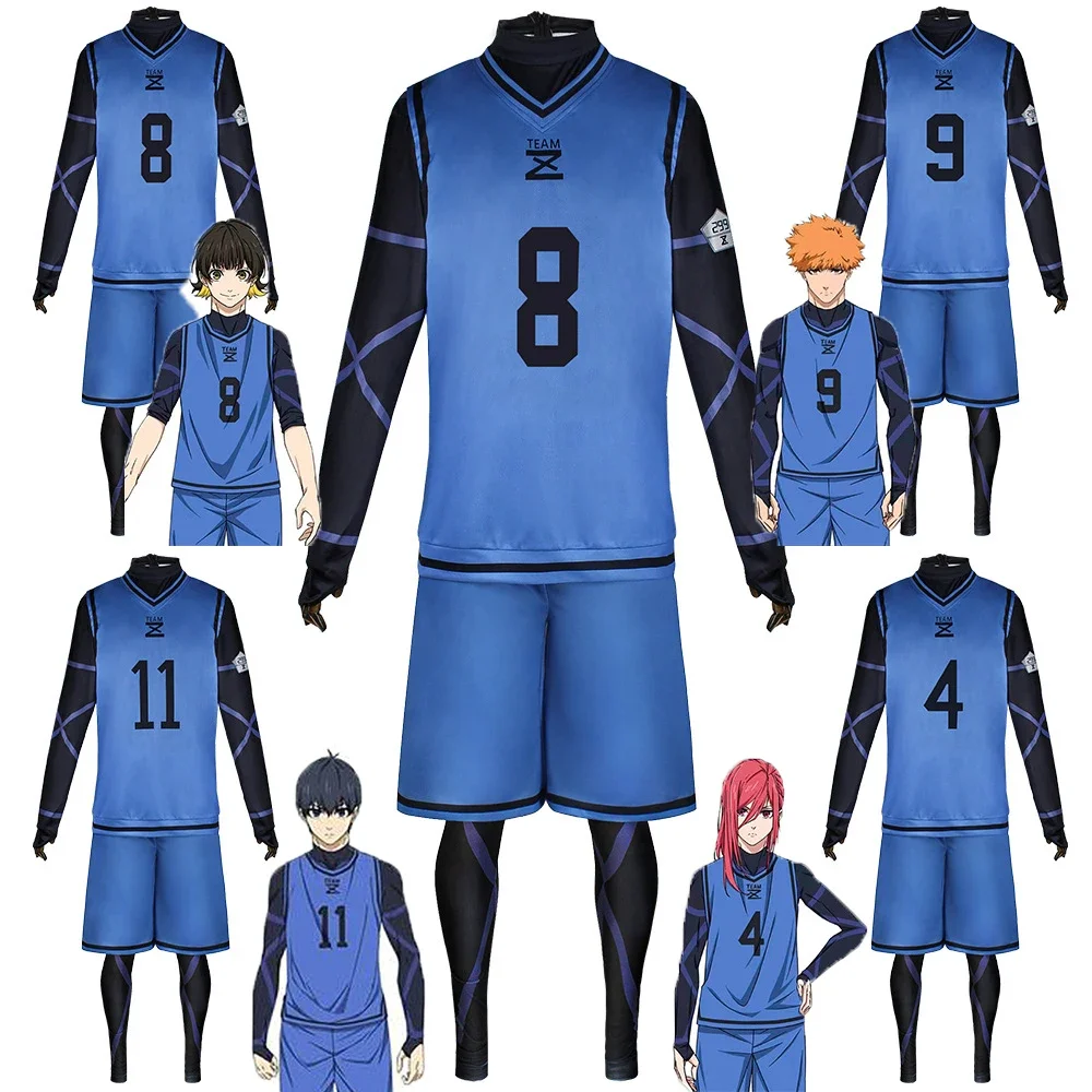 

Isagi Yoichi Cosplay Costume Anime Blue Lock Jersey Football Club Sportswear Wig Hyoma Chigiri Meguru Bachira Cosplay Jumpsuits