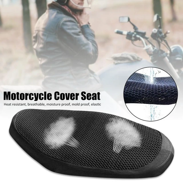 Motorcycle Seat Cover Heat Insulation Seat Spacer Mesh Fabric Breathable  Anti-Slip Cushion 