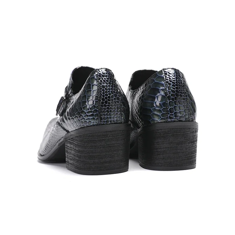 Chaussure Hommes Designer Black Square Toe Office Business Formal Shoes Male Slip on Wedding Party Dress Shoes Men Leather