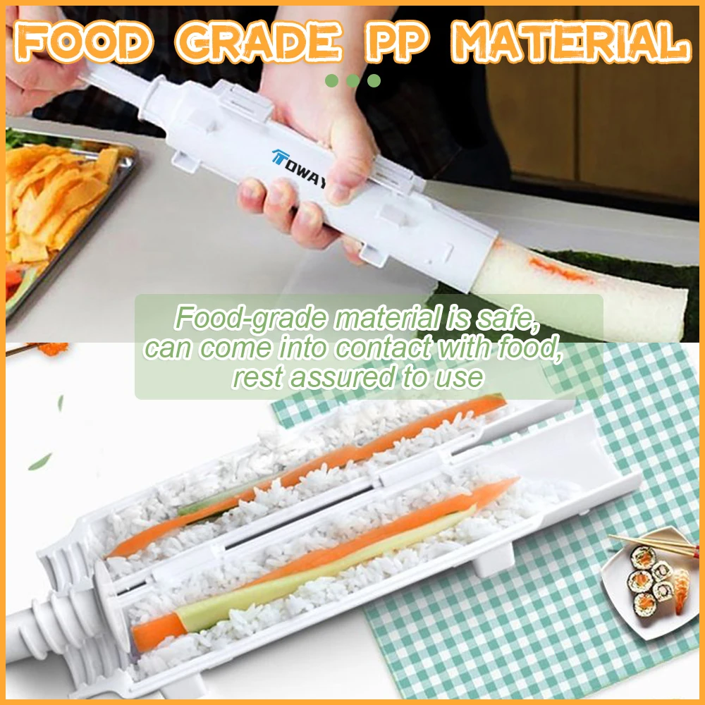 Sushi Maker Japanese Roller Rice Mold Bazooka Vegetable Meat Rolling DIY Home Kitchen Gadgets