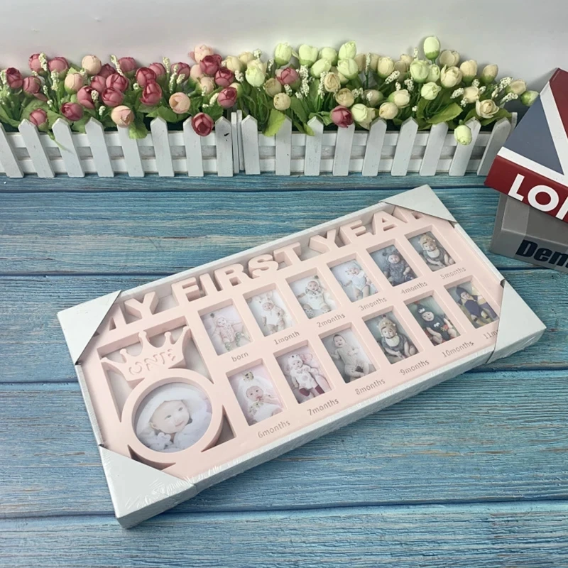New Baby Photo Frame Newborn 0-12 Months Growth Milestone Commemorative Photo Frame PP Plastic Material Baby Photography Props