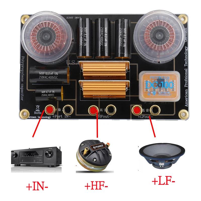 KV4/2Way 900W 오디오 크로스오버 1600-2100Hz 트위터 베이스 스피커 전문가용 주파수 분배기 12-15인치 44-75 코어 트위터 8옴