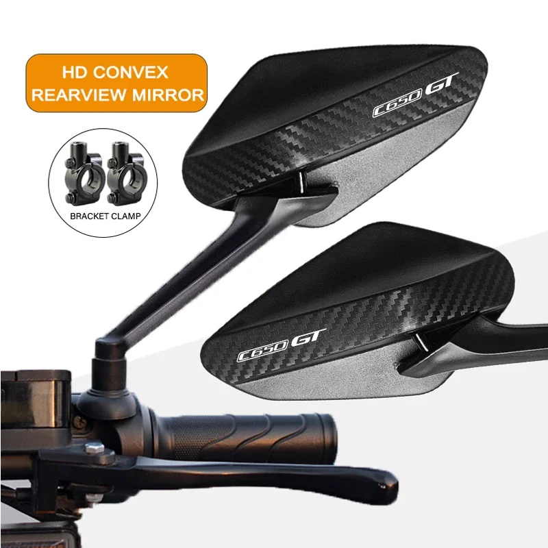 2 개/짝 오토바이 탄소 섬유 백미러 사이드 미러 회전식 8mm BMW C650 스포츠 C650GT C400GT C400X CE02 CE04 G310GS