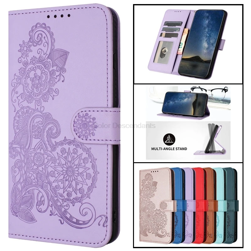 Per Motorola Moto Edge 40 5G 3D Mandala Leather Texture Flip Case Moto S30 Pro Portafoglio Funda Moto Edge 30 Fusion E13 E22 E30 Capa