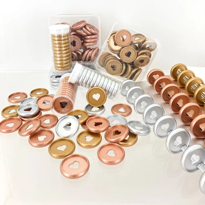 Planner Discs Binding Rings for Mushroom Hole Discbound Notebook Matte Loose-leaf Button Heart Shape Ring Binder