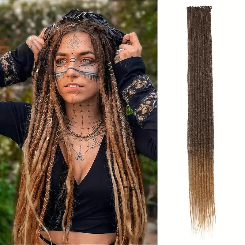 

Dreadlocks Cross border foreign trade dirty braids 36 inches,10 Dreamlock extensions,hand rubbed gradient two-color crochet hair