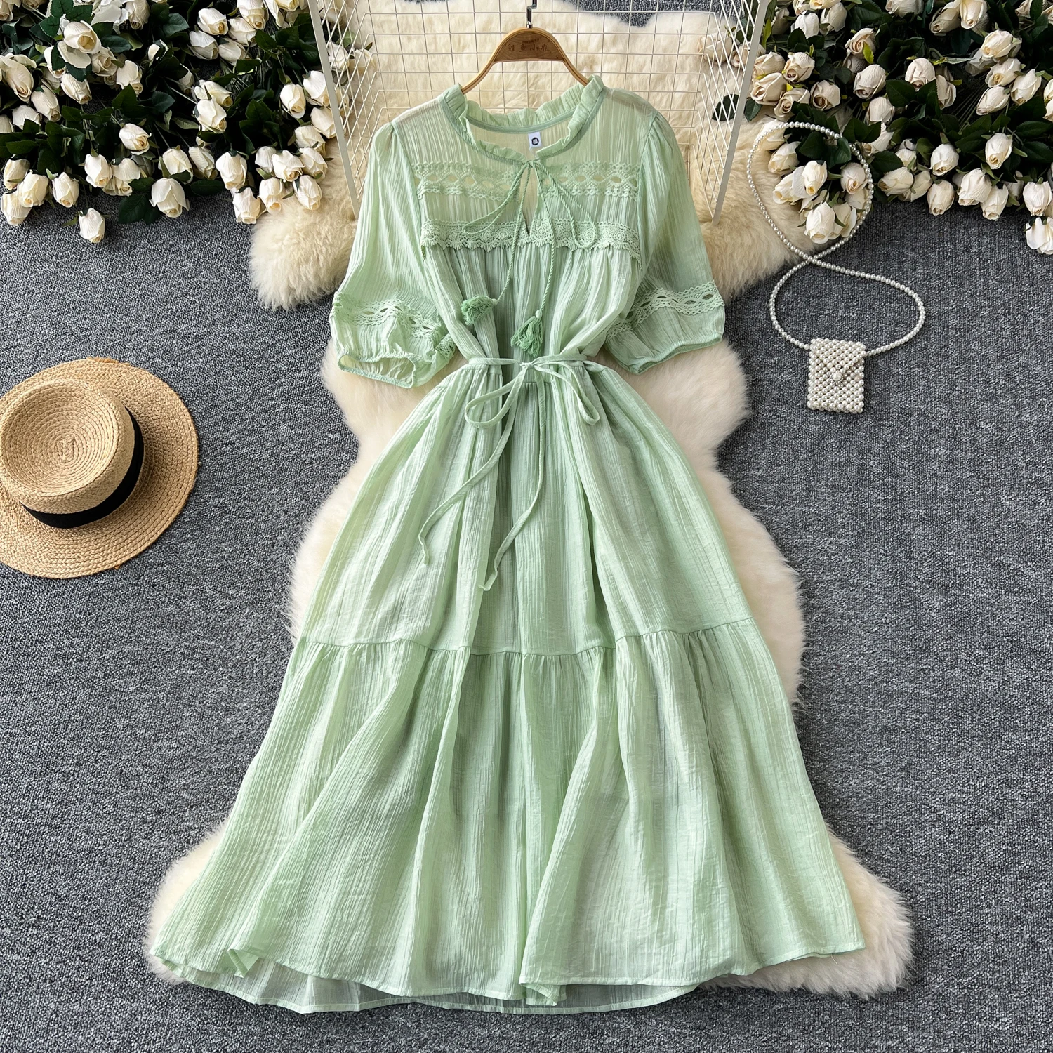 chinese dress ladies Sexy Party Dress Women Summer Deep V Neck Backless Lace Dresses Fashio –  www.Nuroco.com main image 1