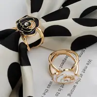 Crystal Scarf Buckle New DIY Knotting Artifact Shawl Ring Clip Alloy Multifunctional Brooches Jewelry Accessories 1