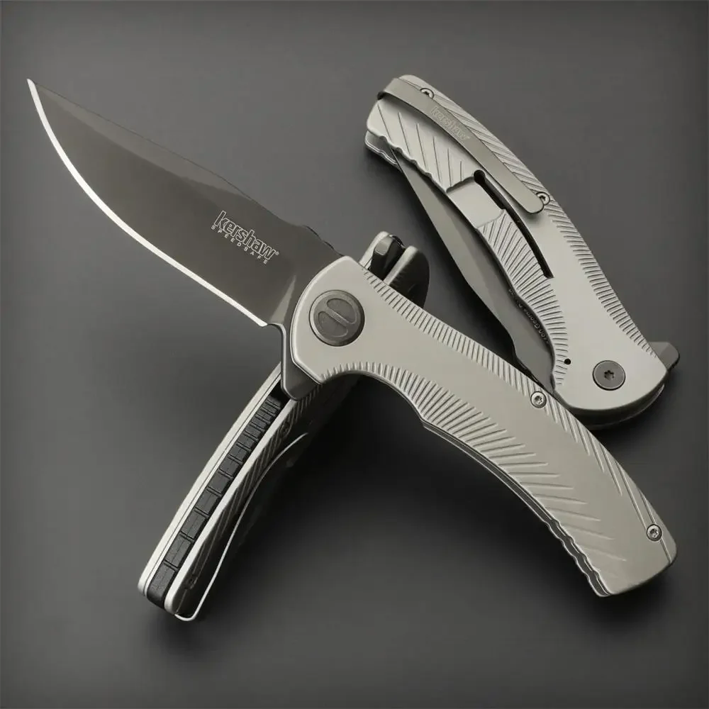 

All Steel Kershaw Seguin 3490 Flipper Knife Gray Coating Blade Anti-corrosion And Rust Outdoor EDC Pocket Tactical Knives