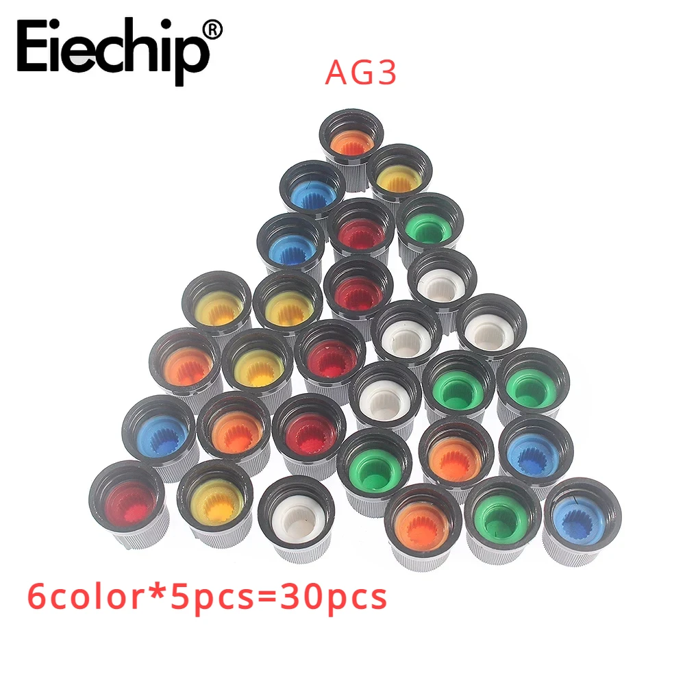 30PCS AG3 AG2 Rotary Switch Knobs Assorted Set WH148 Potentiometer Knob DIY Light Dimmers Volume Control Knob Cap Kit