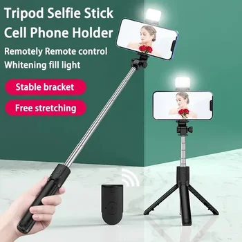 Treppiede Wireless per Selfie con Luce e Telecomando Bluetooth, Treppiede Estensibile per iPhone e Smartphone, Ideale per Live Streaming