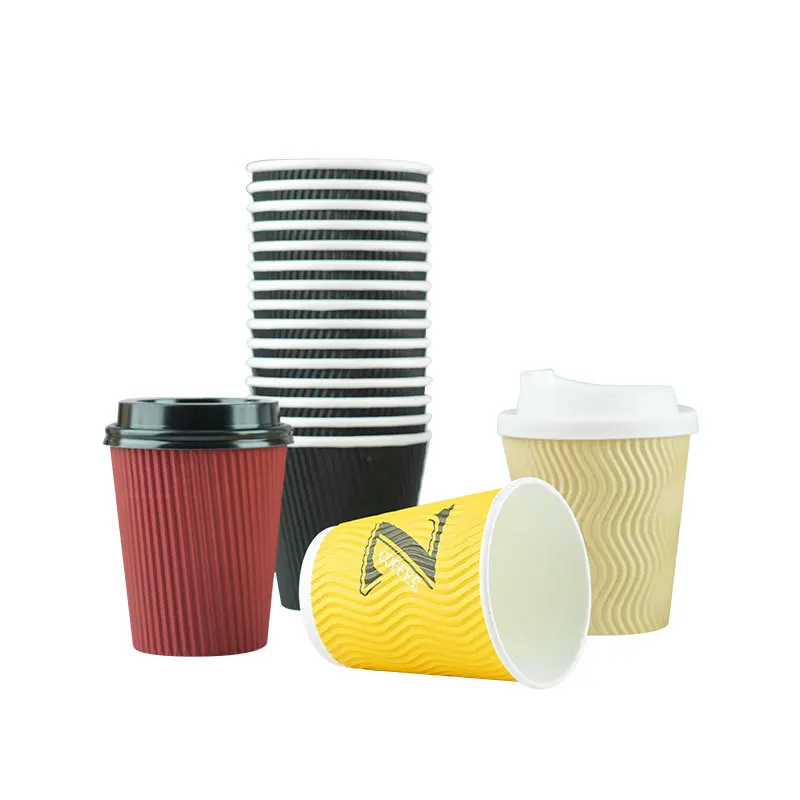 50pcs-Disposable-Coffee-Paper-Cup-Corrugated-Thickened-Heat-Insulation ...