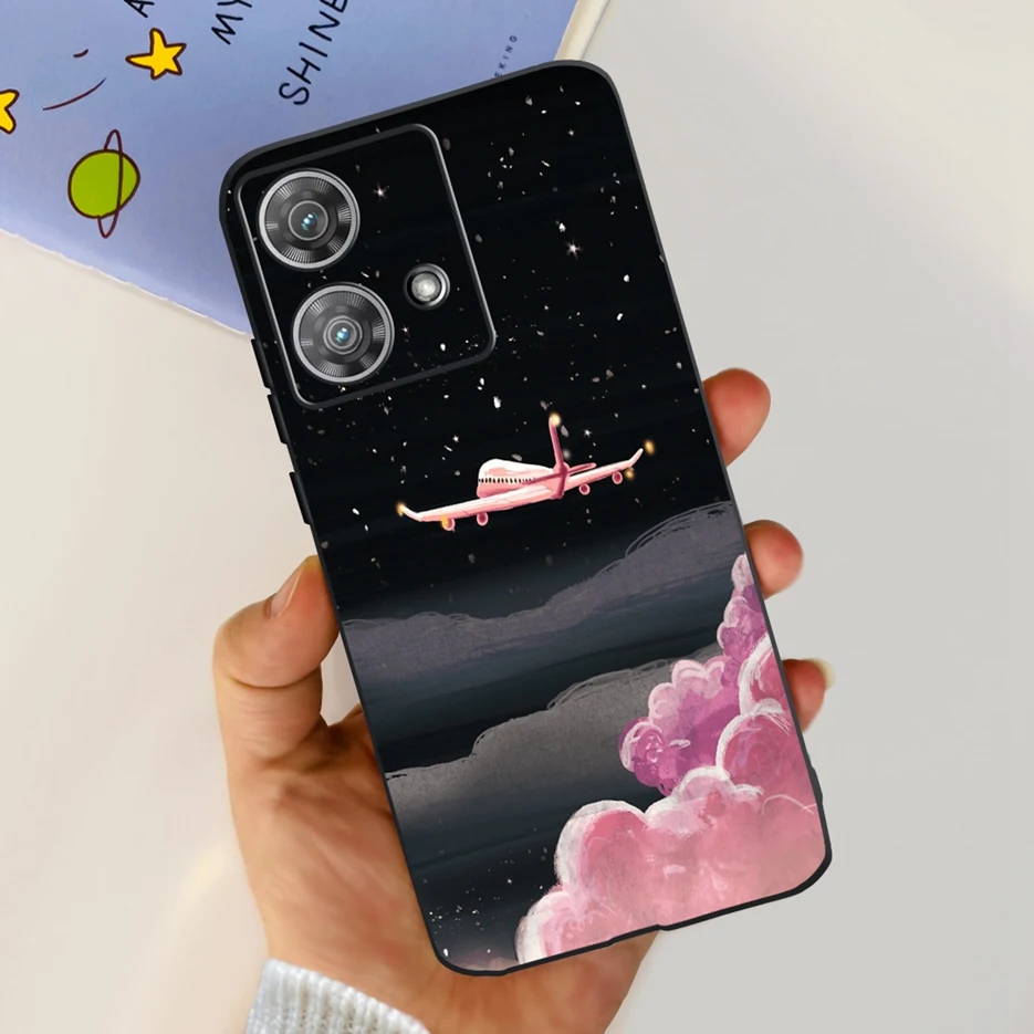 Cute Cat & Butterfly Soft Silicone Phone Case for Motorola Edge 40 Neo - Stylish Protective Back Cover
