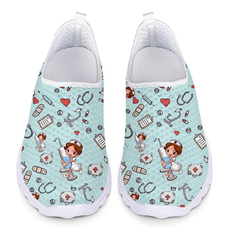

Симпатичные Дизайнерские летние Лоферы для медсестер, Женская Спортивная повседневная обувь на плоской подошве, сетчатые женские кроссовки без шнуровки, женская обувь для кормления