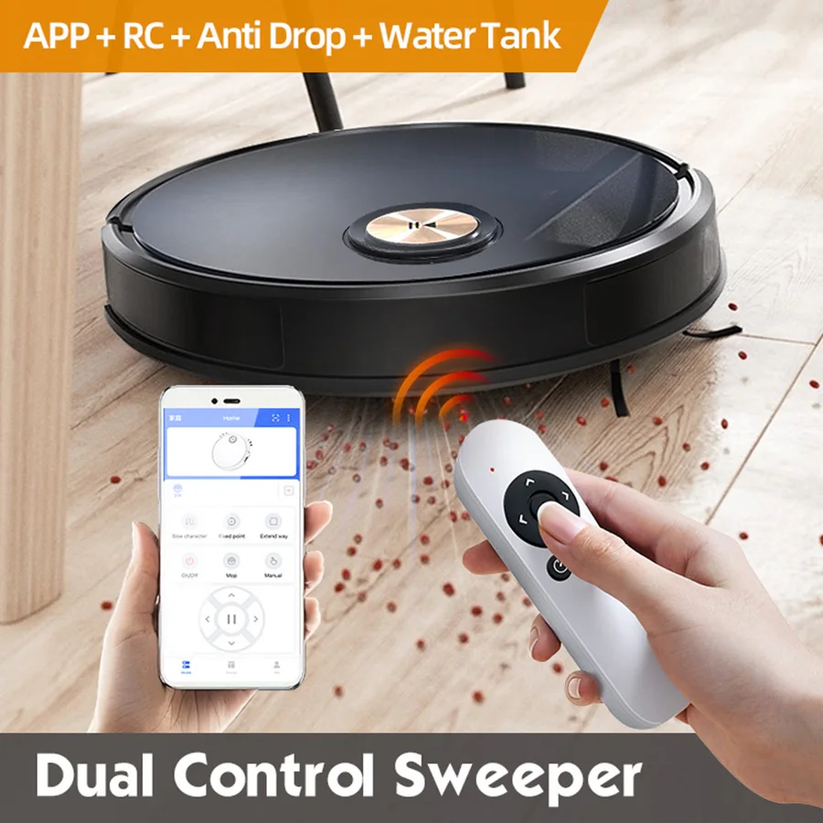 App &  Remote control vacuum sweeper home large robotic wet and dry with water tank sweep mop floor smart robot vaccum cleaner 1