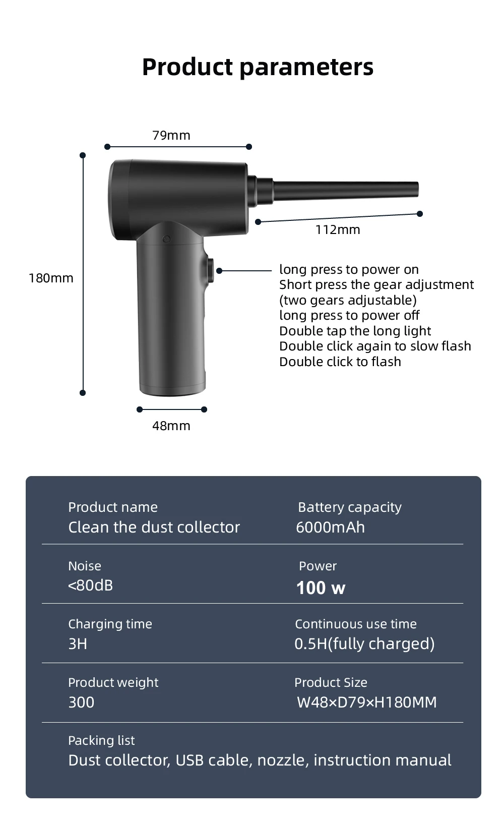 Kaufe Wireless Air Duster 50000 RPM Staub Blasen Pistole USB Druckluft  Gebläse Reinigung Für Computer Laptop Tastatur Kamera Reinigung