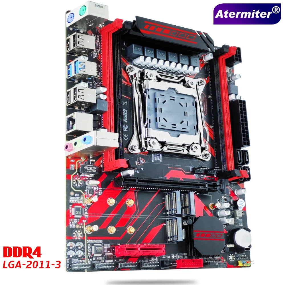 Atermiter X99 D4 마더보드 슬롯 LGA2011 3, USB3.0 NVME M.2 SSD 지원, DDR4 REG ...