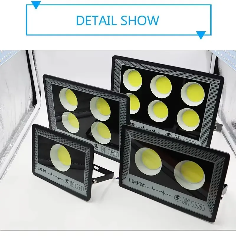 LED 투광등 50W-500W AC 220V 실외 벽부착형 스포트라이트 IP66 방수 가로등 보안 조명 공장 실내 일반용