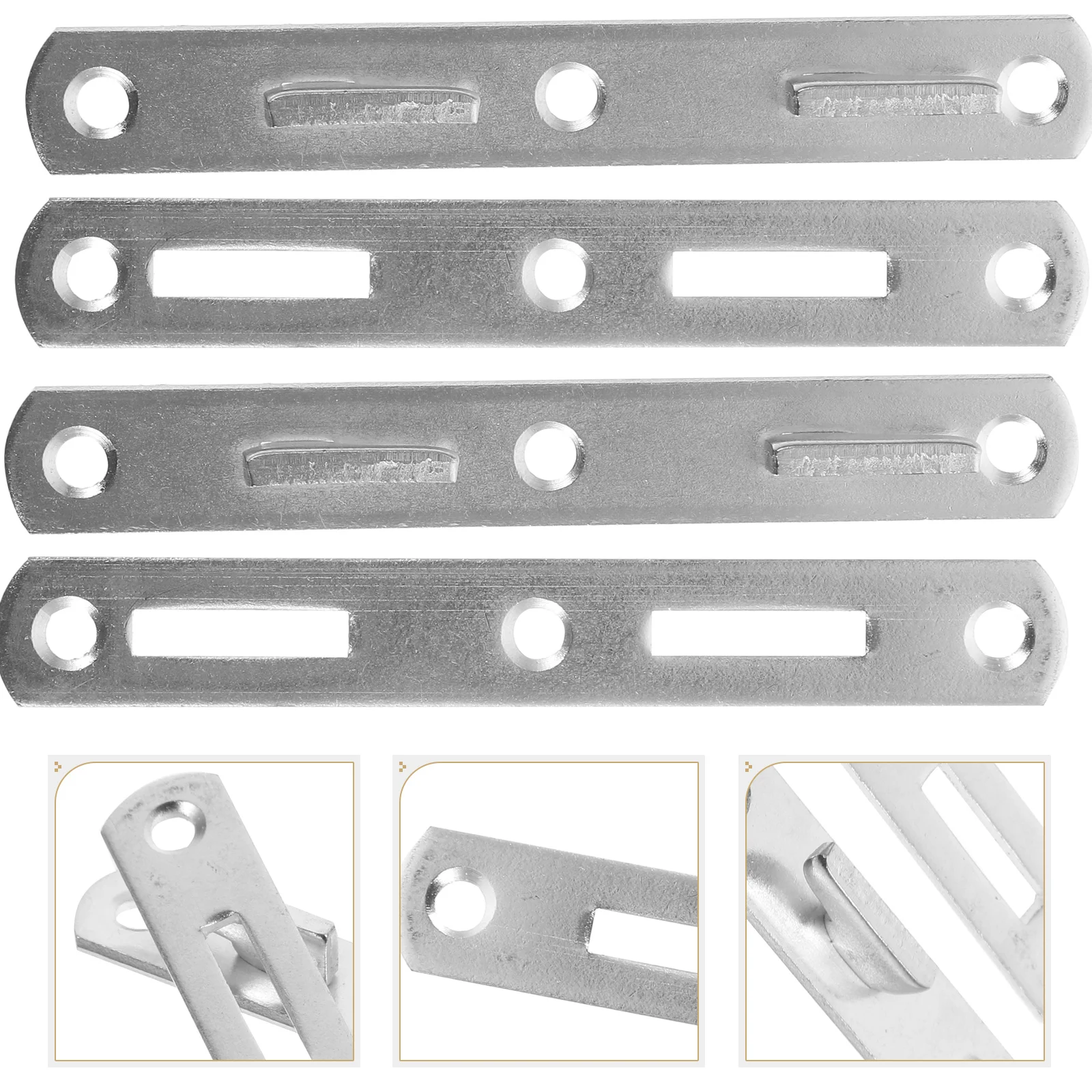 

4 Pcs Bedliner Hinge Rail Brackets Frame Hardwares Hanging Code White Hooks Bed-rail Supplies
