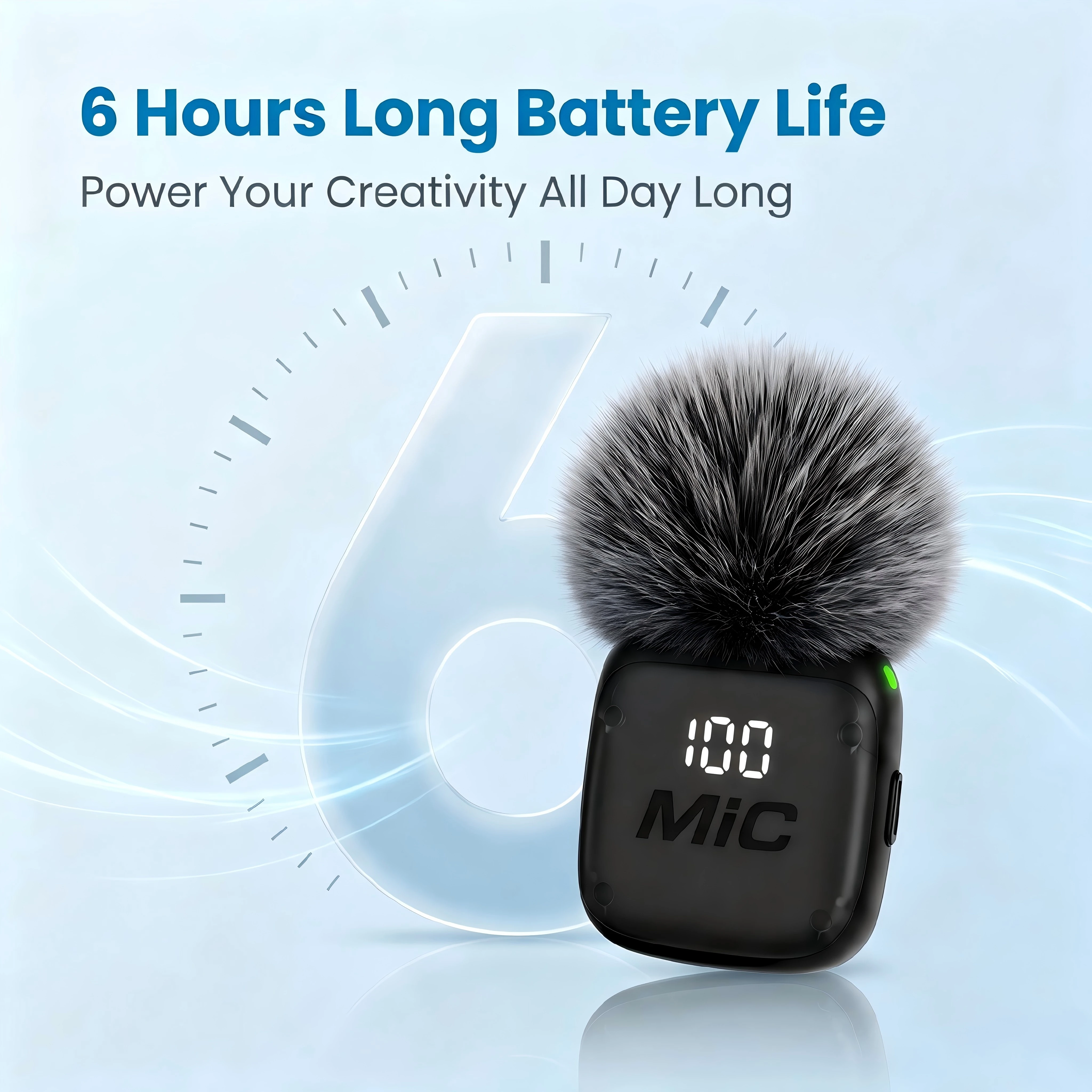 Microfono Wireless Clip-On Mini, Riduzione Intelligente del Rumore, Lunga Durata della Batteria, Perfetto per Streaming Live, Podcast e Vlog. - immagine 4
