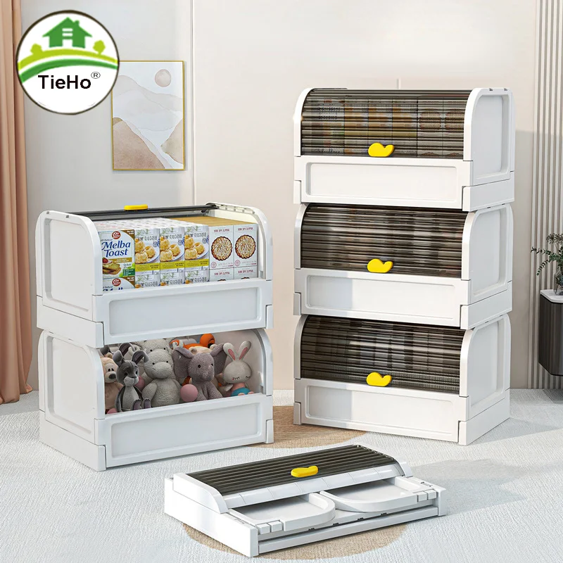 

Installation-free Foldable Storage Box Large-capacity Stackable Children's Toy Storage Bin Living Room Bedroom Clothes Cabinet