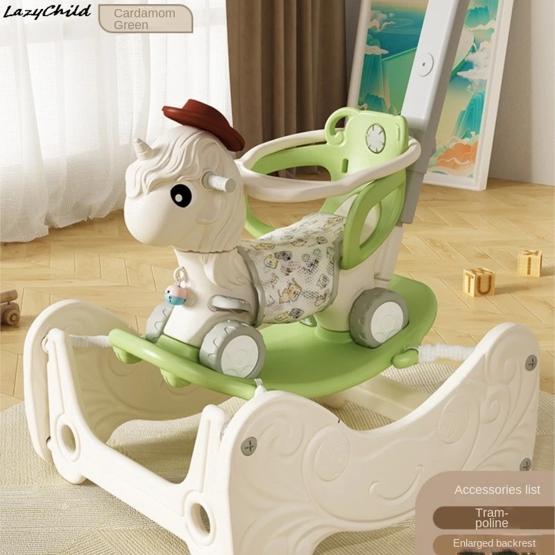 Lazychild Baby Rocking Horse Birthday Anniversary Gift Home 1-6 Indoor Baby Toys Rocking Car Fall-proof Burst Laugh Bouncer News images - 6