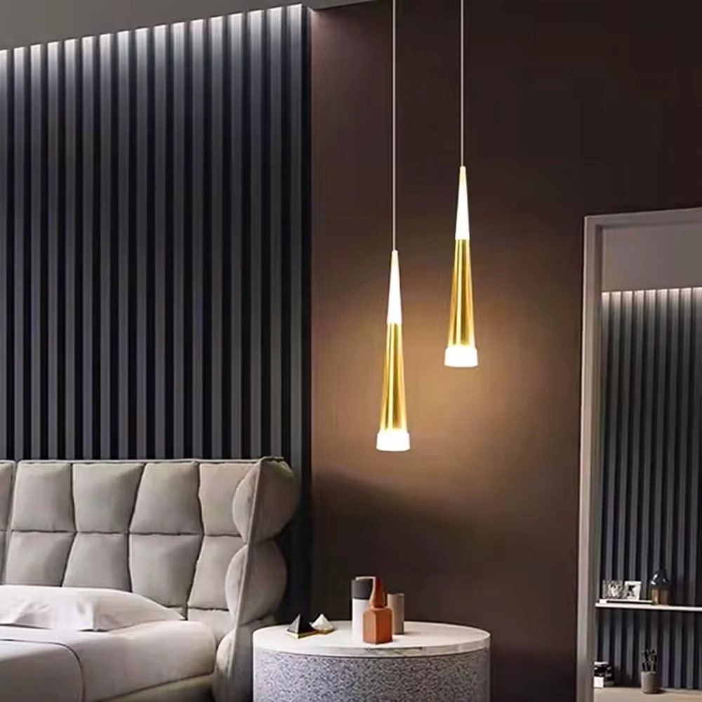 Nordic LED Pendant Lamp Bedroom Bedside Modern Pendant Light Living Room Long Hanging Wire Chandelier Indoor Home Decor Fixture