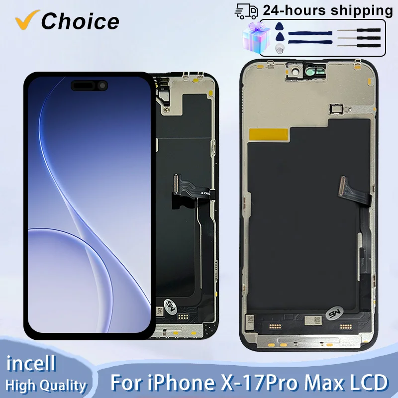 Display LCD INCELL con 3D Touch per iPhone X XR XS Max 11, 12 Mini, 13, 14 Pro, 15, 16, 17 Pro Max, 15 Plus - Ricambio Digitalizzatore