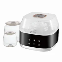 Six Function Yoghurt Fermenting Machine 2L Double Glasses Home Yogurt Maker Glass Cup Touch Panel Electric Qianshou Black 1
