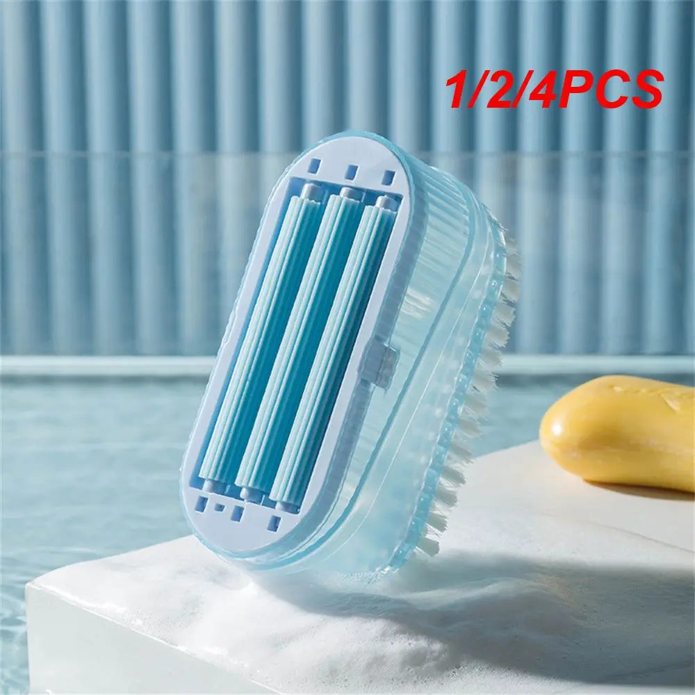 

1/2/4PCS Multifunctional Soap Box Bathroom Roller Brush Type Soap Dish Holder Laundry Soap Drain Box Non-slip Foam Bubbler For