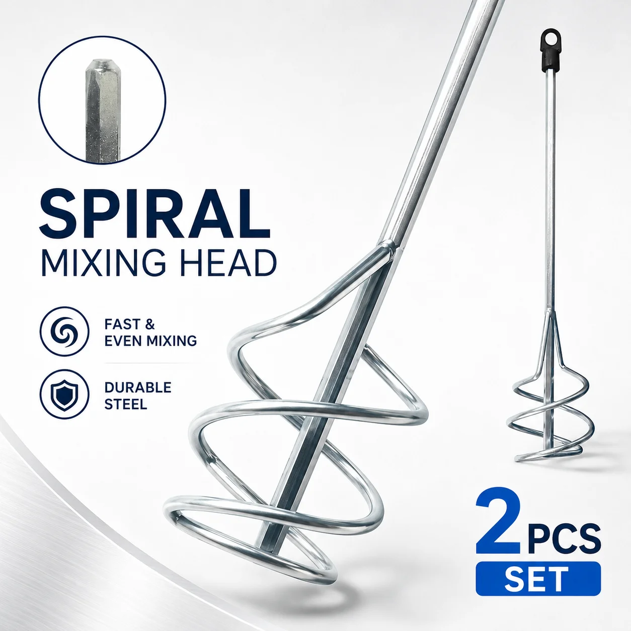 2Pcs 페인트 교반기, 80x400mm 육각 스레드 혼합 패들, 접착제용 페인트 거품기 시멘트 콘크리트 접착제 DIY 도구