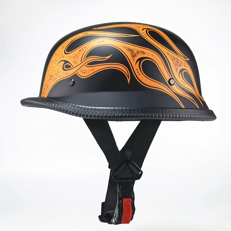 

Men Women Motorcycle Helmet Lightweight Breathable German Retro Open Face Half Helmet Quick Release Buckle Hat Dropshipping