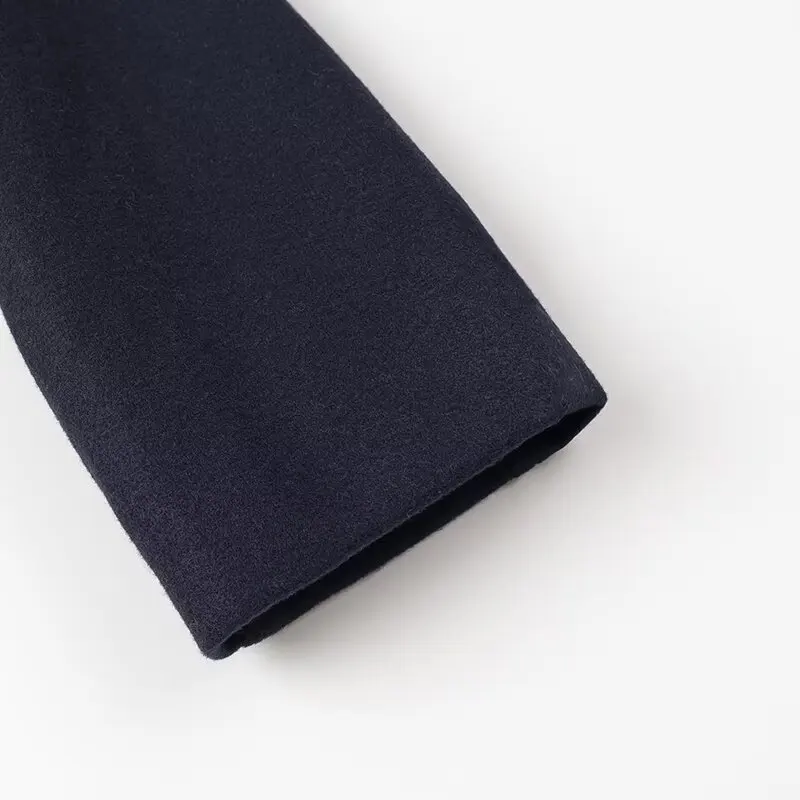 Autumn Winter Women Blazer Woolen Coats Casual Double Breasted Turn-Down Collar Female Short Jackets Lady Loose Outcoat Streetwe