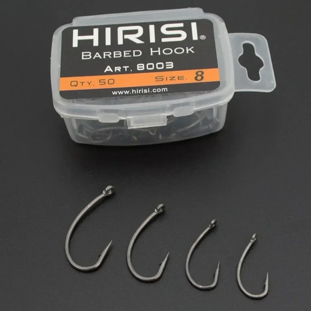 Hameçons carpe courbés professionnels 50 pièces - Séries spéciales pour hair rigs et pêche sportive