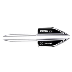 Set of 2 Metal 3D Decorative Blade Style Car Stickers Badges (Black)