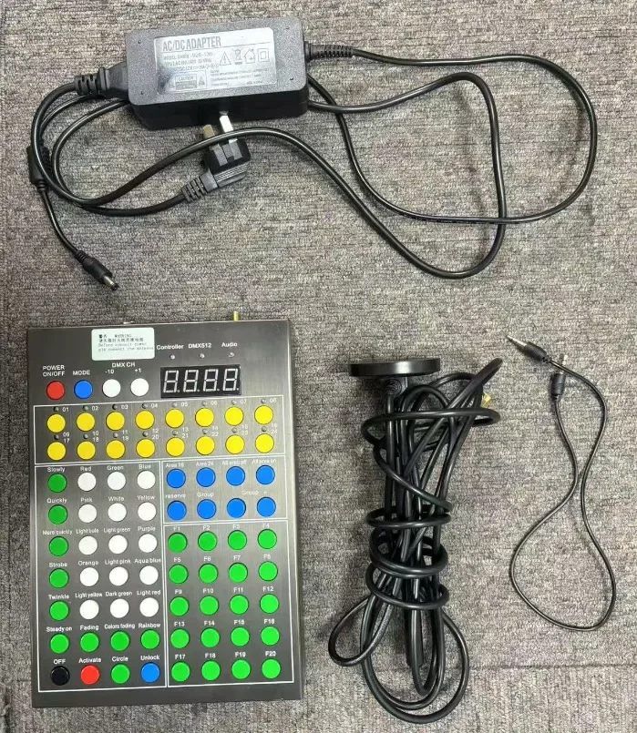 76키 리모컨(15가지 색상, 30가지 조명 모드)으로 1624개 구역 제어 가능, 보..