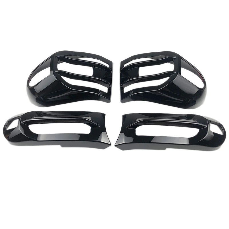 

Front Rear Tail Light Cover Trim Turn Signal Light Lamp Protector for Toyota FJ Cruiser 2007-2020, Bright Black