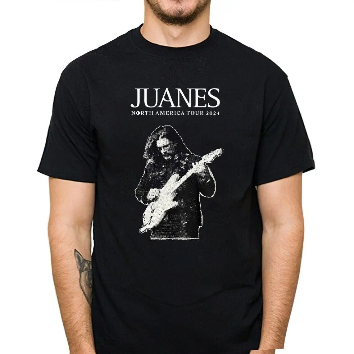 

Juanes North American 2024 Tour черная футболка с принтом спереди K96265