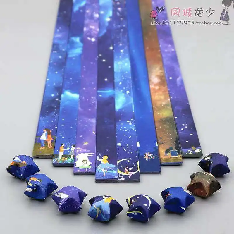 136pcs Hardcover star art star strip Korean style figure each set of star origami folding star paper lucky star paper craft