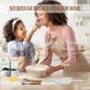 1set Professional Baking Tools 24 Oz Sourdough Starter Jar Pastry Mat Scraper Bread Slicing Knife Gloves for Home DIY Baking Kit 6