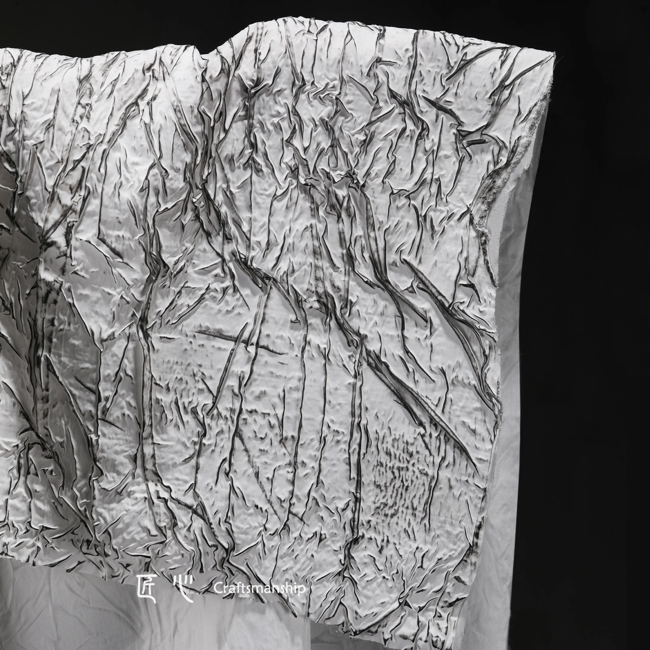 Vernice bianca linea nera sfregamento colore Texture tessuto goffrato crepa  irregolare giacca creativa abito abbigliamento tessuto firmato - AliExpress, image size:2100x2100