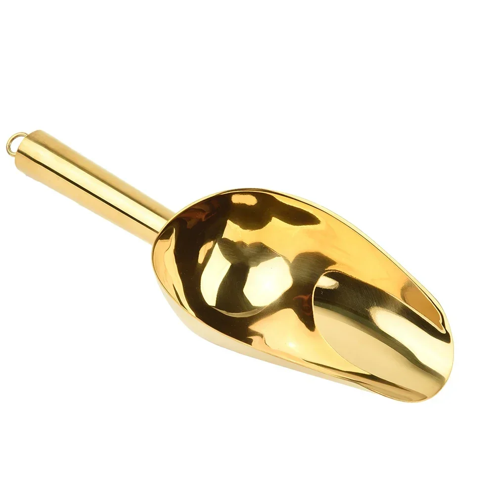 Shovel Candy Ice Cube Flour Gold/Silver Spoon Stainless Steel Bonbons Beans Shovel Food Scoops et Tools Kitchen Utensil