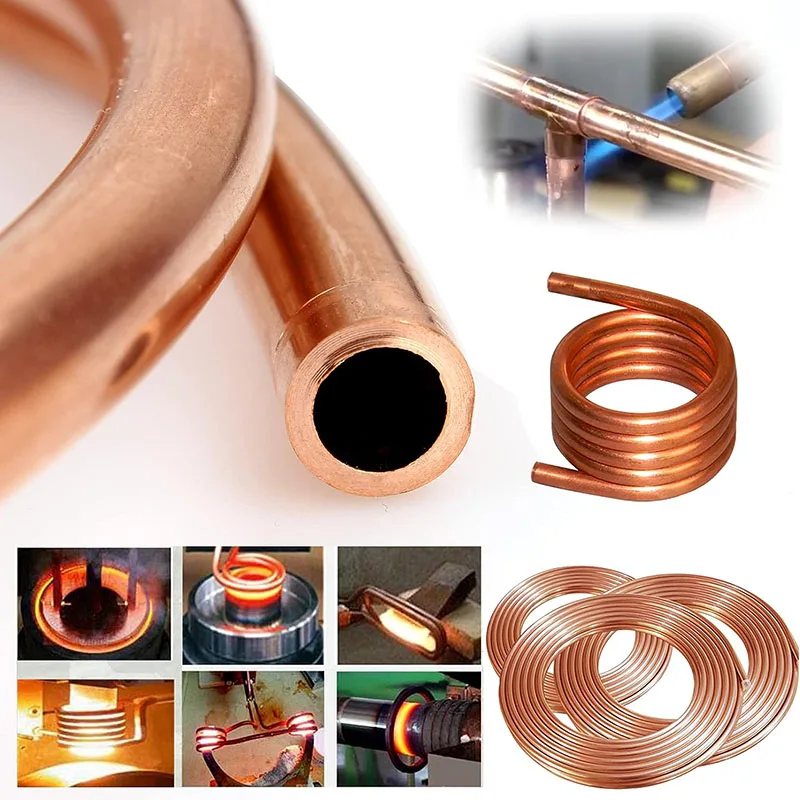 1M Soft Copper Tube Coil OD 2~12mm ID 1~10mm Pure Coppers Wire Pipe for Airs Conditioner Cooling DIY Crafts for copper tube