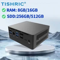 TISHRIC Mini PC 8/16GB DDR4 256/512GB Intel 12th Gen Alder Lake N100 Windows 10 11 Mini PC 4K Desktop Computer Support TF Card 1