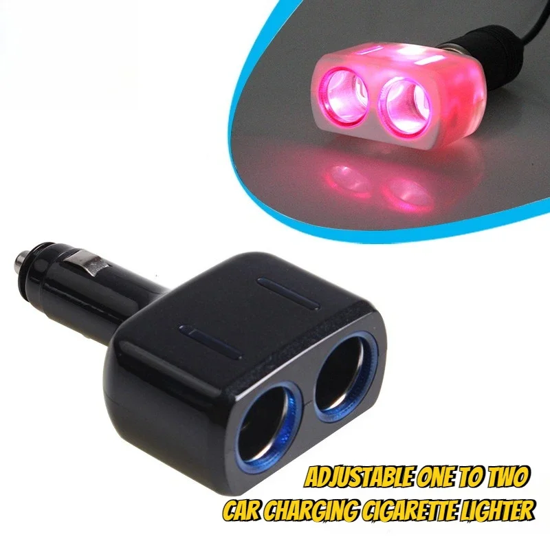 1 pz nuovo auto un punto due caricabatteria per auto accendisigari un punto due caricabatteria per auto multifunzionale può essere regolato a 90 gradi - Image 2