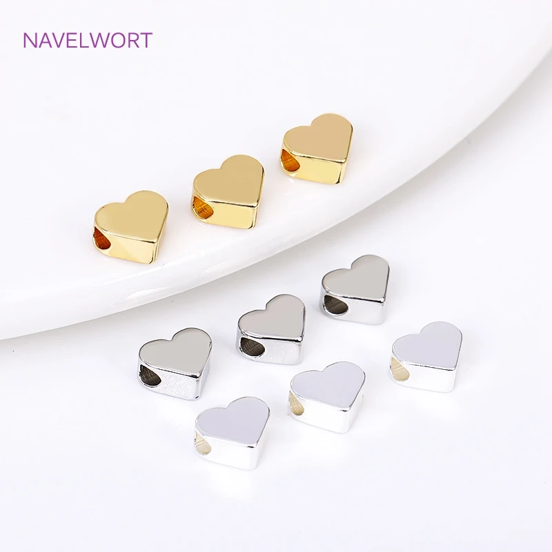 Beebeecraft 1 Boîte De 30 Perles En Forme De Cœur En Or 18