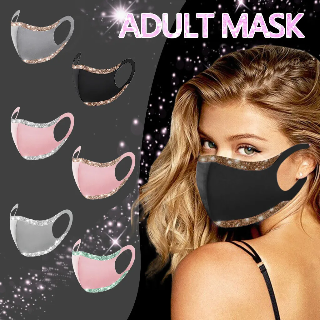 1PC Adult Sequins Windproof Reusable Printed Face Mask 방독면 Mask cazafantasmas 자외선차단마스크 m&aacute;scaras divertidas