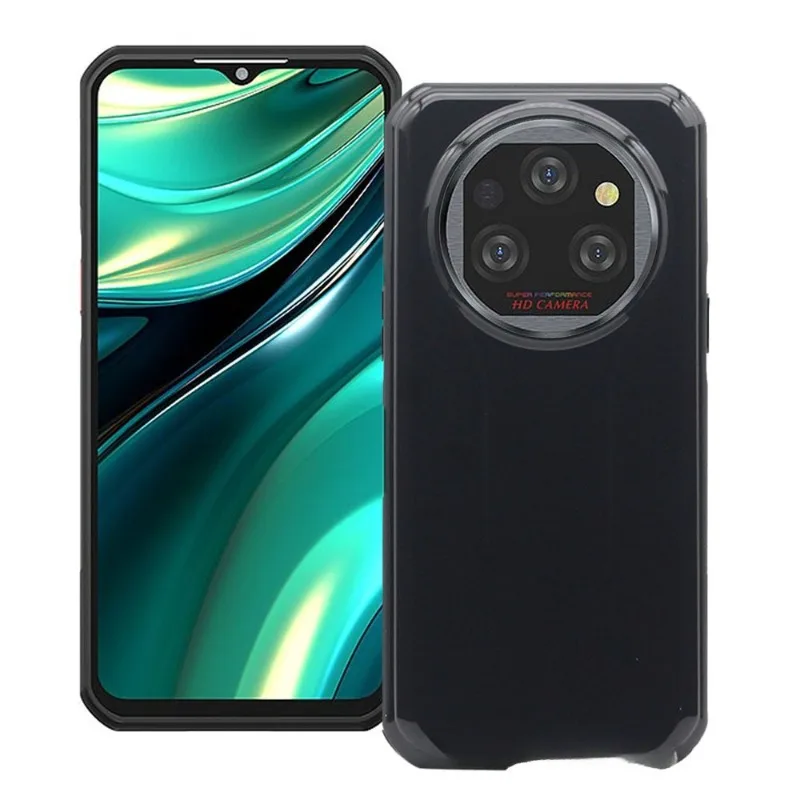 HGJTF Cover per Oukitel WP15S (6.52) con Pellicola Protettiva in Vetro Temperato, Custodia per Telefono in Silicone Nero Ultra Sottile Morbido TPU Antiurto Case per Oukitel WP15S