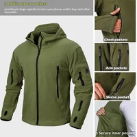 Mens Fleece Jacket Full Zip Tactical Hoodies Winter Coats Windproof Hoodies Warm Hunting Polar Fleece Outdoor Jackets Men 1